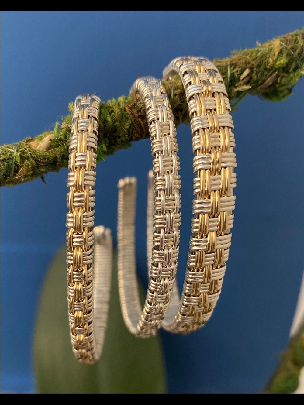 Two-Tone Gold & Silver Woven Bracelet - Women Jewelry